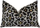 Canvello Luxury Tiger Print Black Gold Throw Pillow with Down Insert