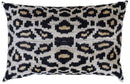 Canvello Luxury Tiger Print Black Gold Velvet Silk Pillow - 16X24 in