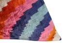 Multicolor Rainbow Silk Velvet Pillow 16x24 Handmade Luxury Cushion