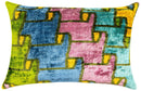 Canvello Multi Color Rainbow Handmade 16x24 Silk Velvet Pillow, Organic Veg Dyed, Down/Feather Filled