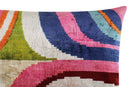 Multicolor Rainbow Silk Velvet Pillow 16x24 Handmade Luxury Cushion