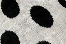 Canvello Organic Handmade Silk Velvet Pillow: 16x24 Inches with Premium Down Feather Insert - All-Natural Vegetable-Dyed Black White Polka Dot