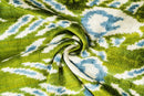 Canvello Organic Handmade Silk Velvet Pillow: 16x24 Inches with Premium Down Feather Insert - Luxury Green Geometric Floral Pattern