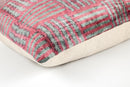 Canvello Organic Handmade Silk Velvet Pillow: 16x24 Inches with Premium Down Feather Insert - Luxury Red Gray Geometric Pattern