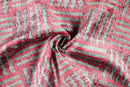 Canvello Organic Handmade Silk Velvet Pillow: 16x24 Inches with Premium Down Feather Insert - Luxury Red Gray Geometric Pattern