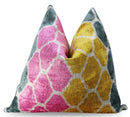 Canvello Pink Gold Gray Pillows With Luxury Decorative Cover - 16x16 in
