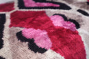 Canvello Pink Gray Handmade 16x24 Silk Velvet Pillow, Organic Veg Dyed, Down/Feather Filled
