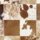 Canvello Safari Checkered Brown Cowhide 17" Decorative Throw Pillow