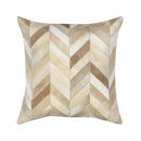 Canvello Safari Chevron L. Brown Cowhide 17" Decorative Throw Pillow