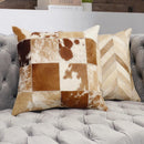 Canvello Safari Chevron L. Brown Cowhide 17" Decorative Throw Pillow