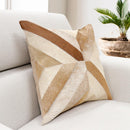 Canvello Safari Chevron L. Brown Cowhide 17" Decorative Throw Pillow