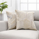 Canvello Safari Chevron Silver Cowhide 17" Decorative Throw Pillow