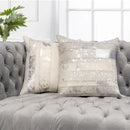 Canvello Safari Striped Silver Cowhide 17" Decorative Throw Pillow