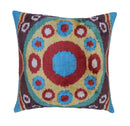 Canvello Silk Velvet Gold Blue Red Pillows - 16x16 in