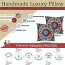 Canvello Silk Velvet Gold Blue Red Pillows - 16x16 in