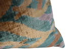 Canvello Teal Beige Brown Vegetable Dyed Handmade Turkish Silk Velvet Pillow - A Work of Art