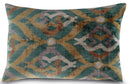 Canvello Teal Beige Brown Vegetable Dyed Handmade Turkish Silk Velvet Pillow - A Work of Art