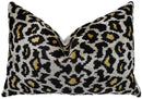 Canvello Tiger Print Black Velvet Throw Pillows - 16x24