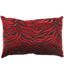 Canvello Tigre Pillow Red & Black Velvet- 16'' X 24''