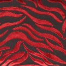 Canvello Tigre Pillow Red & Black Velvet- 16'' X 24''