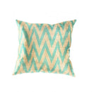 Canvello Turkish Blue Gold Silk Velvet Pillow - 24'' X 24"