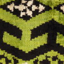 Canvello Turkish Green & black velvet Silk Ikat pillow - 16'' X 24''