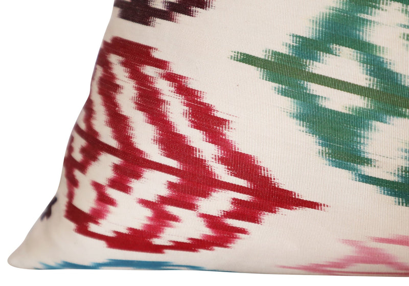 Canvello Turkish Silk Ikat White Throw Pillow - TI 28