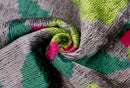 Canvello Unique Gray Green THROW PILLOW + Down INSERT, Invisible Zipper, Couch Cushion, Handmade Luxury Fabric, Decorative Soft Silk Velvet  16"x24"