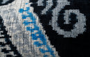Canvello Unique THROW PILLOW, + Down Feather, Couch Cushion, Luxury Fabric, Decorative Black Blue Silk VELVET Ikat Lumbar Throw Pillow 16X24