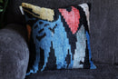 Canvello Velvet Abstract Square Pillow with Down Insert - 18x18 in