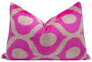 Canvello Vibrant 16x24 in Pink Geometric Trellis Throw Pillow - Modern Fuchsia and White Plush Cushion for Home Décor