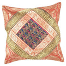 Canvello Vintage Design Sari Silk Square Pillow - 16" X 16"