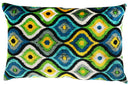 Canvello Yellow Blue Handmade 16x24 Silk Velvet Pillow, Organic Veg Dyed, Down/Feather Filled
