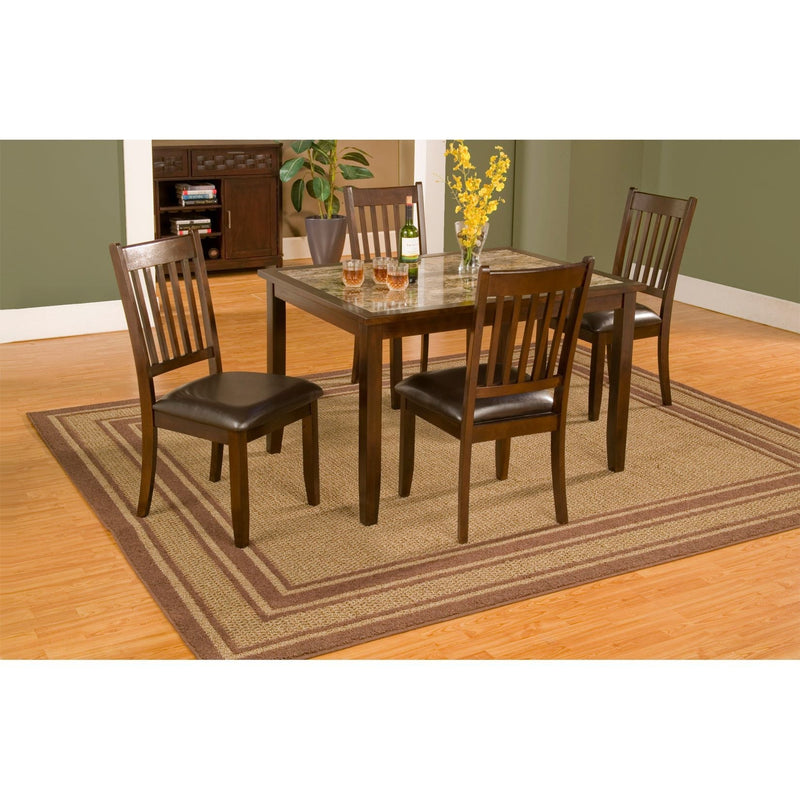 Capitola Faux Marble 5 Piece Dinette Set, Espresso