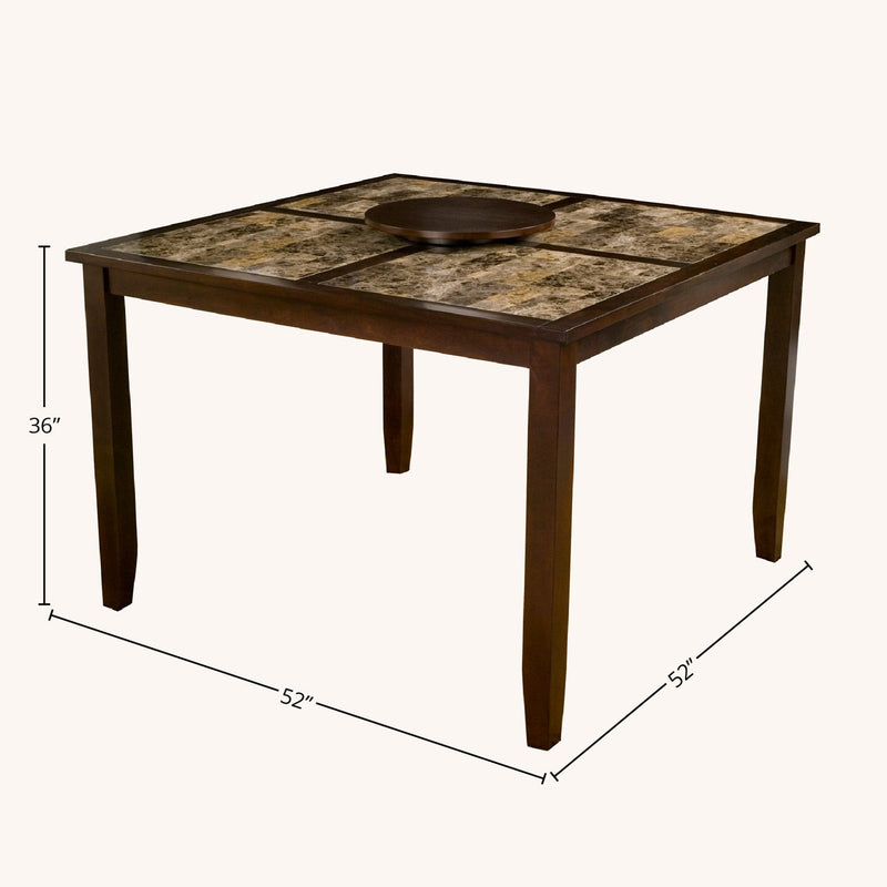 Capitola Faux Marble Large Pub Table, Espresso