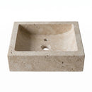 Cappuccino Beige Marble Rectangular Vessel Sink - 21.5"x18"x5" - Honed
