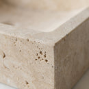 Cappuccino Beige Marble Rectangular Vessel Sink - 21.5"x18"x5" - Honed