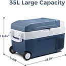 Car Refrigerator 12 Volt Mini Fridge 32 Quart 35L Portable Freezer Electric Cooler Intelligent Control Pan