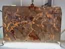 Caramel White Beige Bookmatching Marble Slabs Polished - Full Truckload 1 slab backlit front view