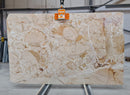 Caramel White Beige Bookmatching Marble Slabs Polished - Full Truckload one slab front view