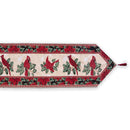 Cardinal, Mistletoe Poinsettia Christmas Tablecloth Holiday Runner 77 Inches