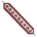 Cardinal, Mistletoe Poinsettia Christmas Tablecloth Holiday Runner 77 Inches