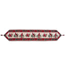 Cardinal, Mistletoe Poinsettia Christmas Tablecloth Holiday Runner 77 Inches