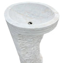 Carrara White Marble Designer Pedestal Stand-Alone Sink (W)16" (L)16" (H)36" top view