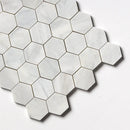 Carrara T Honed Hexagon Marble Mosaics 10 3/8x12