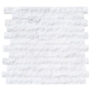 Carrara White 4"xFree Length Split-face Natural Marble Wall Tile - Belair Collection top view
