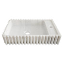 Carrara White Marble Wall-mount Bathroom Vanity Sink Fluted/Reeded (W)12" (L)20" (H)4" angle view