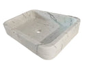 Carrara White Marble Rectangular Wall-mount Bathroom Sink (W)16" (L)24" (H)5" angle view