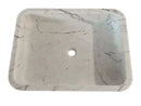 Carrara White Marble Rectangular Wall-mount Bathroom Sink (W)16" (L)24" (H)5" top view