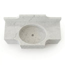 Carrara White Marble Fluted Projecting Wall-Mount Sink with Crested Backsplash - 48"x18"x10" - Honed